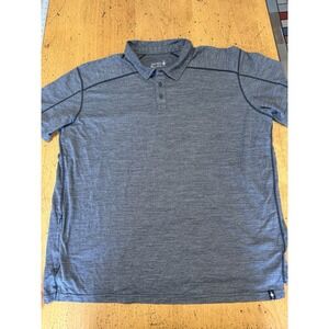 Smartwool Polo Shirt Mens Xxl Gray Short Sleeve Lightweight